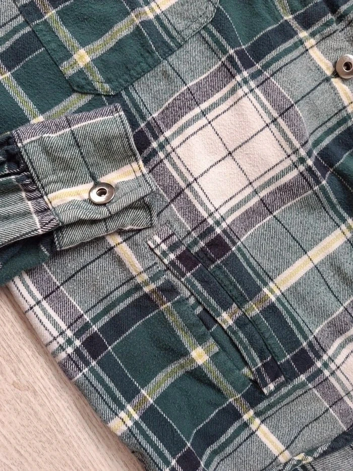 Camisa de mujer de franela a cuadros verde/blanco Cache Cache - Talla 34 – photo 5